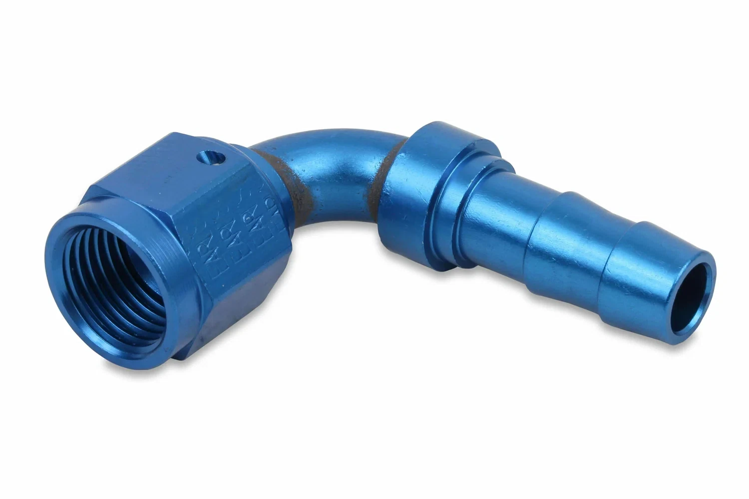 Earls Auto-Crimp Hose End - 90 Degree - Size -8 - Blue - 709108ERL